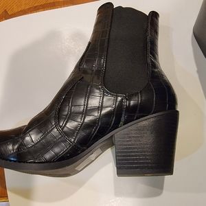 I saw it first- ankle black faux leather boots